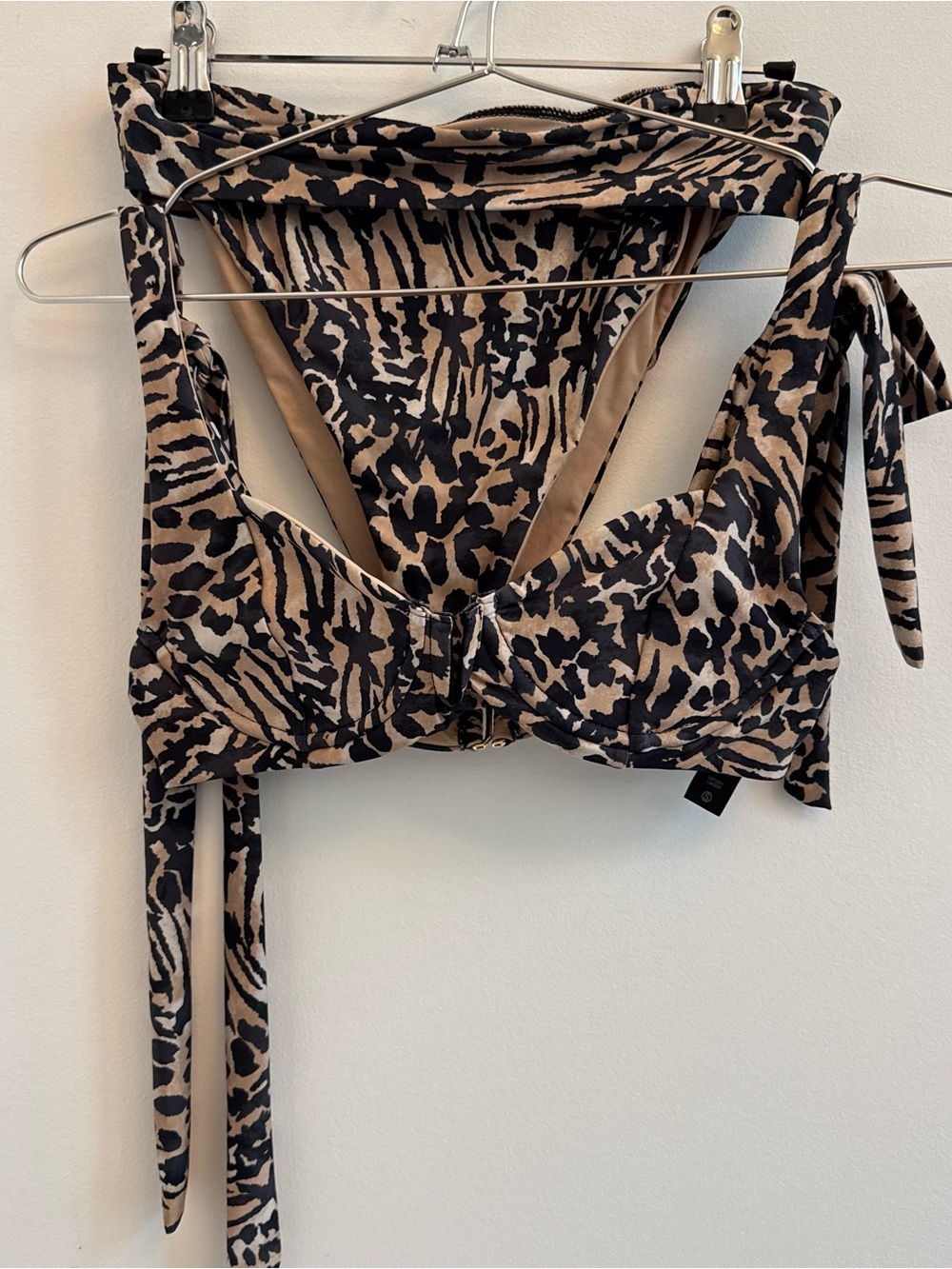 Beach Riot Leopard Print Bikini Top and Bottoms - Black & Tan